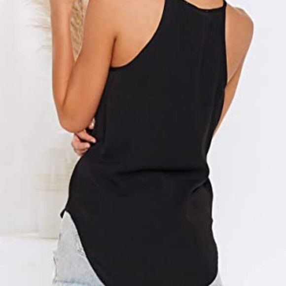 LouKeith Womens Tops Sleeveless Halter Racerback Summer Basic Tee Shirts - Picture 3 of 4